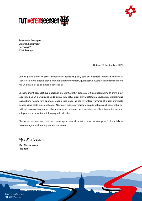 Diverses: Briefpapier TV Seengen – Gestaltung von Lindenmann Creativity, Seengen AG