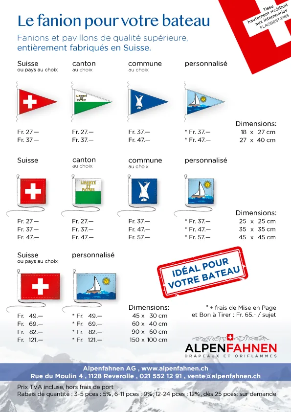 Diverses: Flyer A4 Bootsfahnen KT Waadt Preverenges VD – Gestaltung von Lindenmann Creativity, Seengen AG