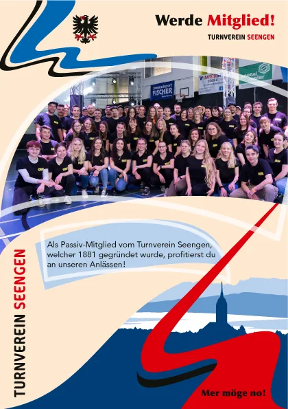 Flyer: TV Seengen Flyer Passivmitglieder – Gestaltung von Lindenmann Creativity, Seengen AG