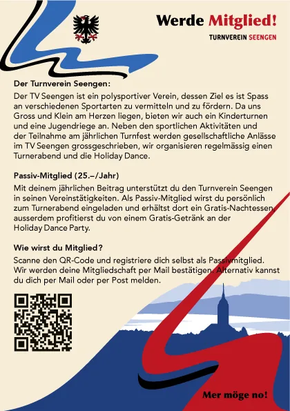 Flyer: TV Seengen Flyer Passivmitglieder 02 – Gestaltung von Lindenmann Creativity, Seengen AG