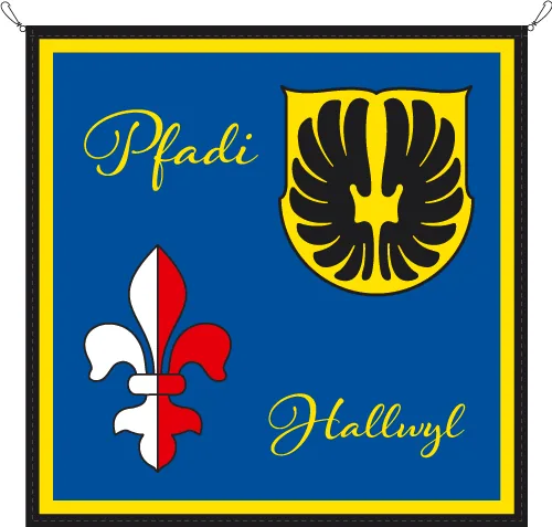 Fahne: Pfadi Hallwyl Fahne – Gestaltung von Lindenmann Creativity, Seengen AG