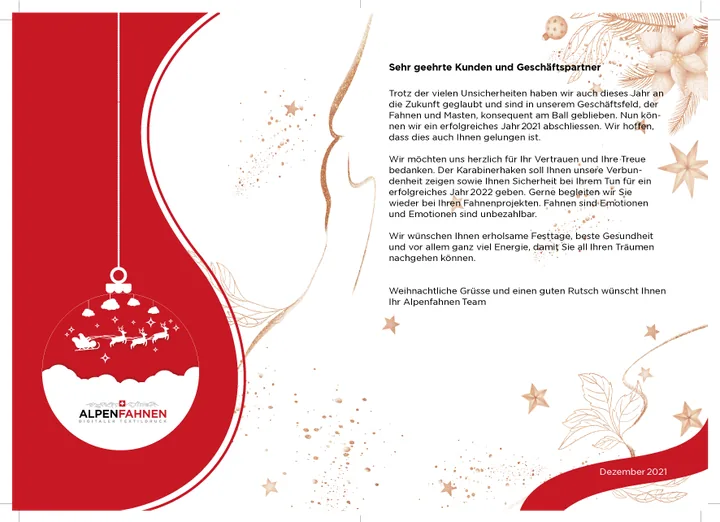 Karte: Weihnachtskarte 2021 02 – Gestaltung von Lindenmann Creativity, Seengen AG