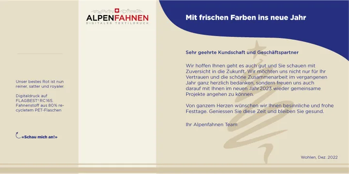 Karte: Weihnachtskarte 2022 02 – Gestaltung von Lindenmann Creativity, Seengen AG