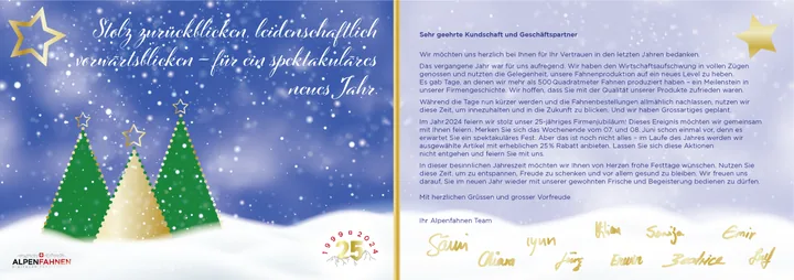 Karte: Weihnachtskarte 2023 02 – Gestaltung von Lindenmann Creativity, Seengen AG
