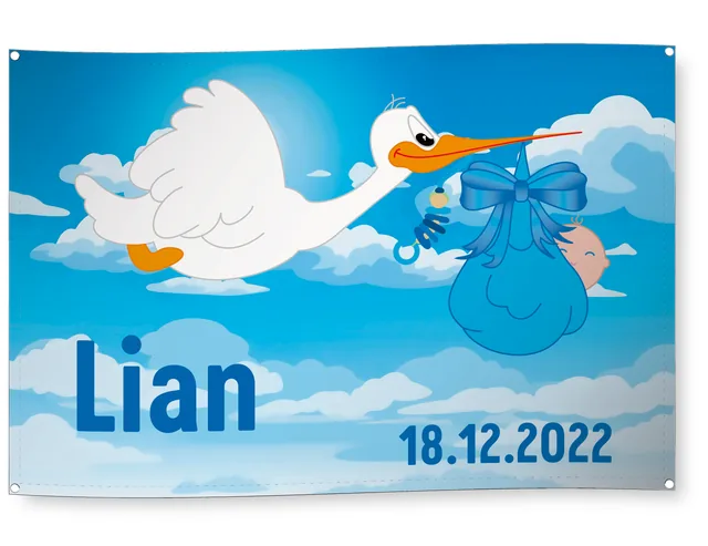 Blache: Babybanner Junge – Gestaltung von Lindenmann Creativity, Seengen AG